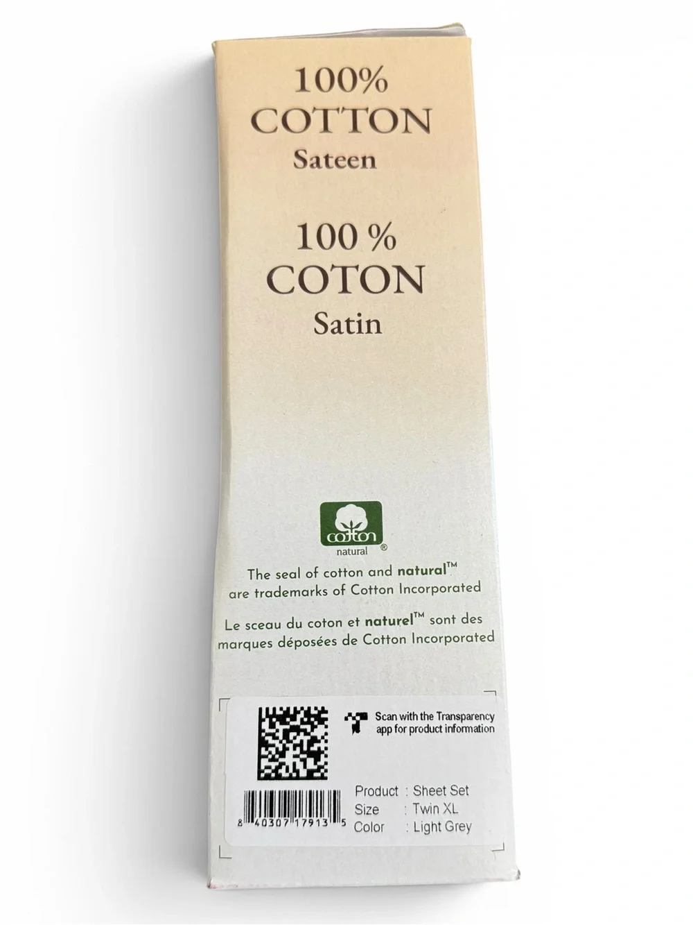 California Design Den Sheet Set Twin XL Light Grey